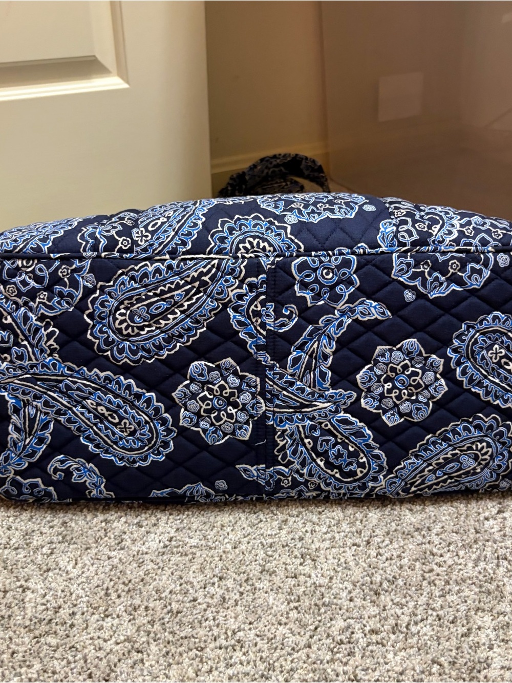 Vera Bradley Quilted Paisley Navy Travel Tote - Picture 5 of 14